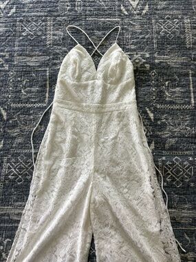 White Lace Spaghetti-Strap Women's Romper